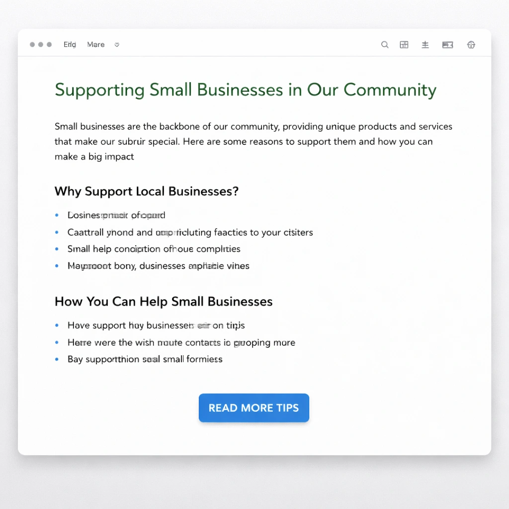 SEO friendly blog layout with clear formatting and CTA