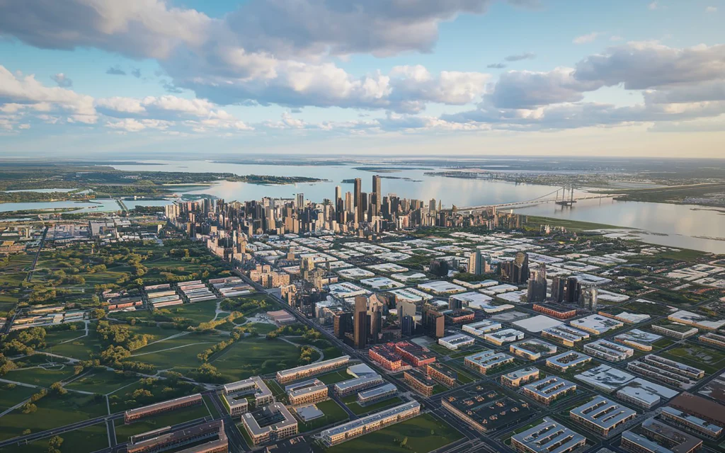 aerial view city