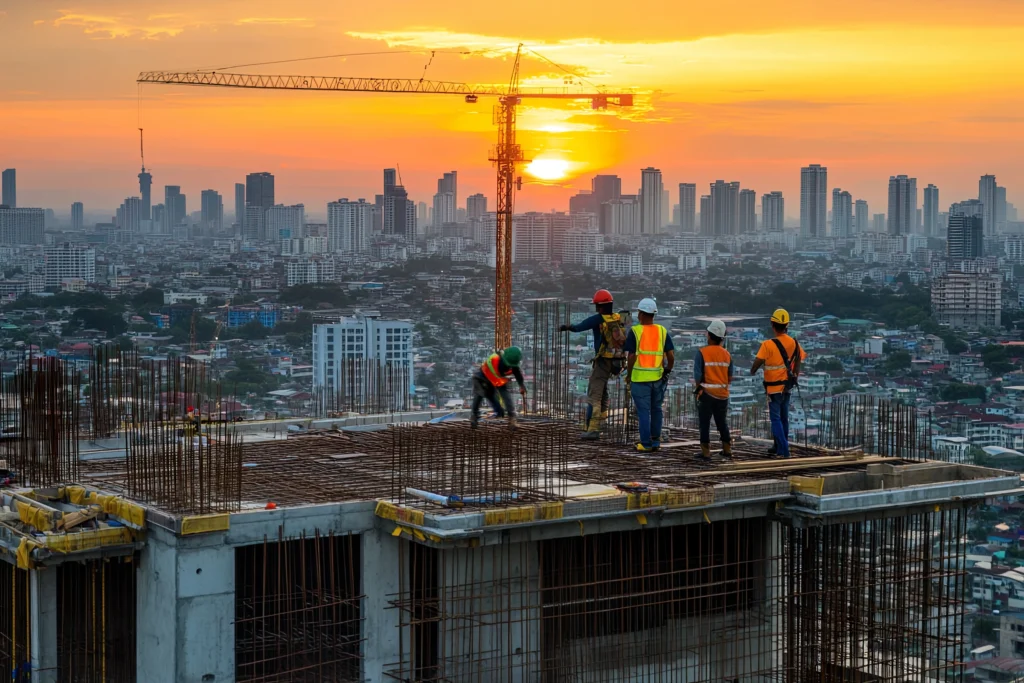 Professional builder working on construction site in Hobart residential project