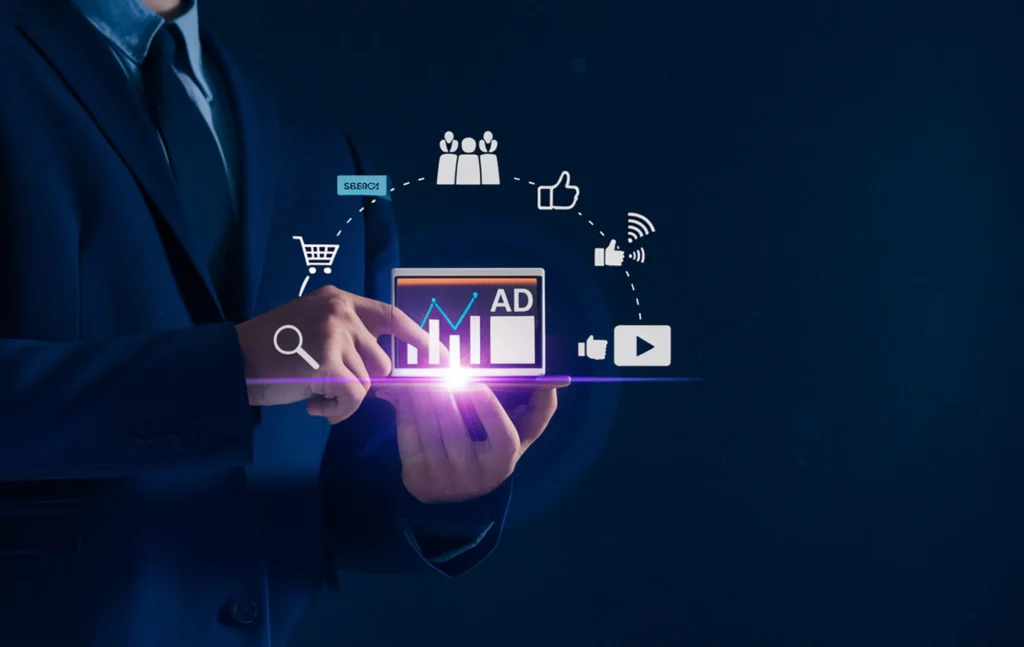 Digital Online Marketing Commerce Sale Concept Website Advertising Promotion Products Service