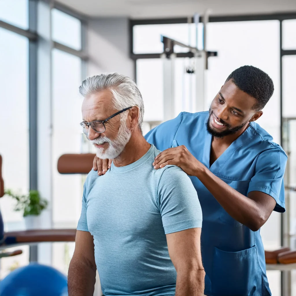 Patient rehabilitation session with physiotherapist in Hobart clinic