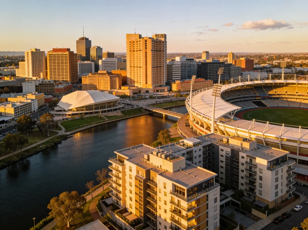 Adelaide skyline Australia representing local physiotherapy SEO services
