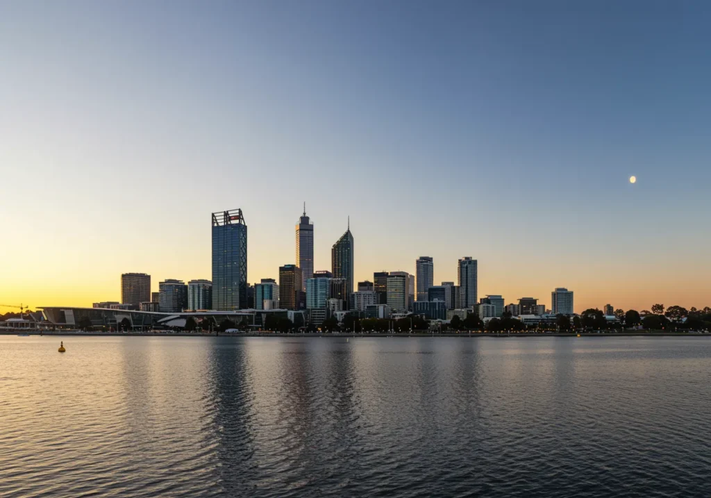 Perth skyline Australia representing local electrician SEO services
