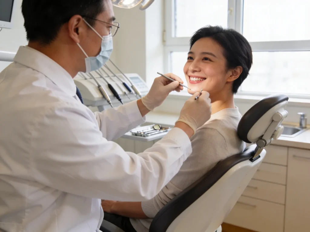 Dentist providing treatment to patient in Melbourne dental clinic