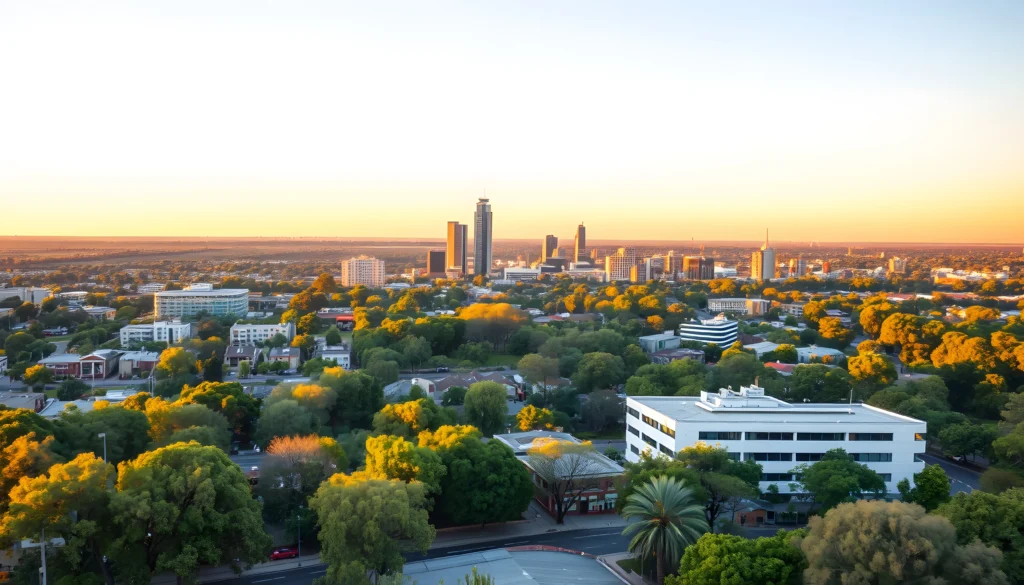 Green City Sunset Burnside Area Adelaide City Suburbs South Australia CBD Horizon