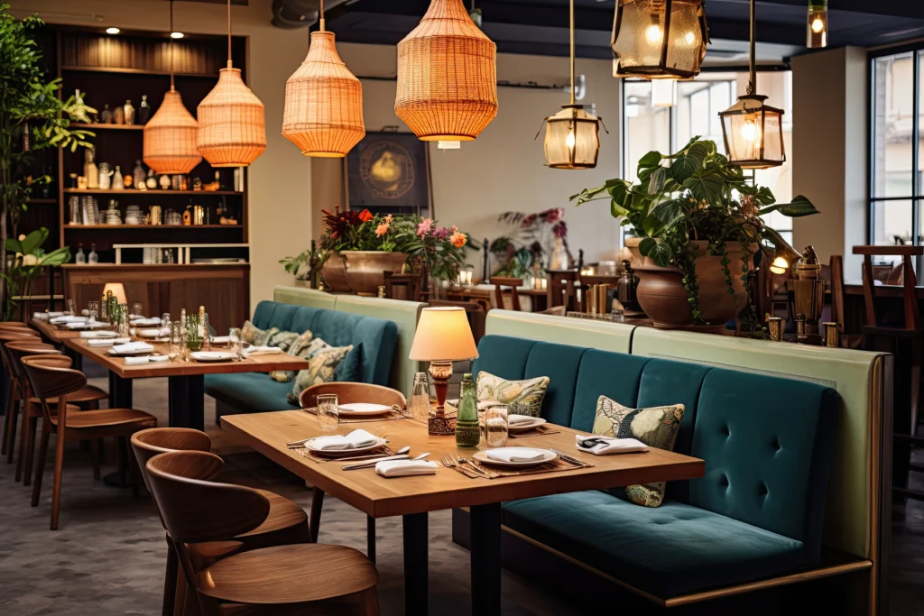 Restaurant interior dining setup in Melbourne showcasing hospitality business
