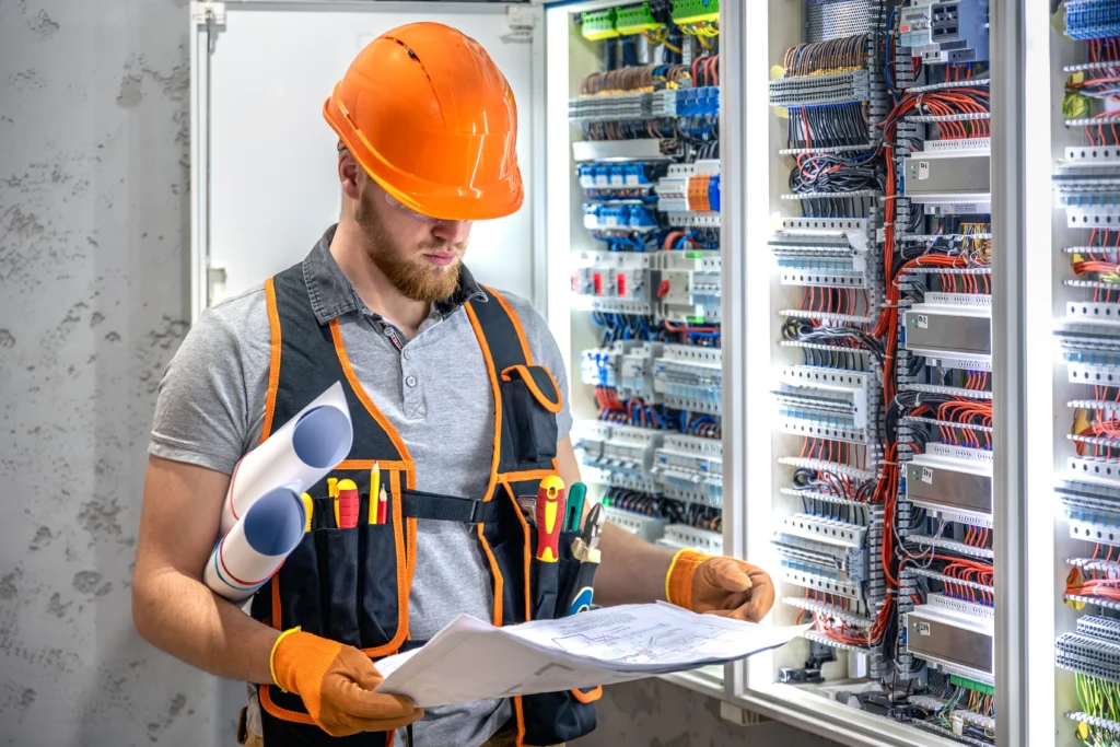 Licensed electrician working on electrical wiring in Sydney residential property