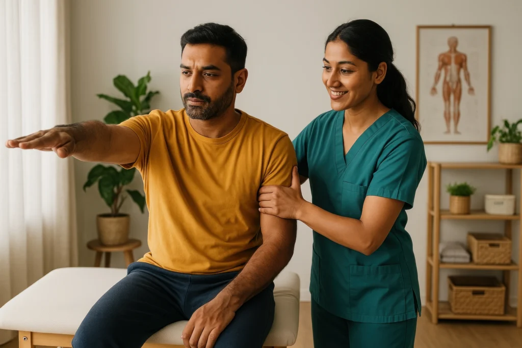 Physiotherapist providing physical therapy treatment in Sydney clinic