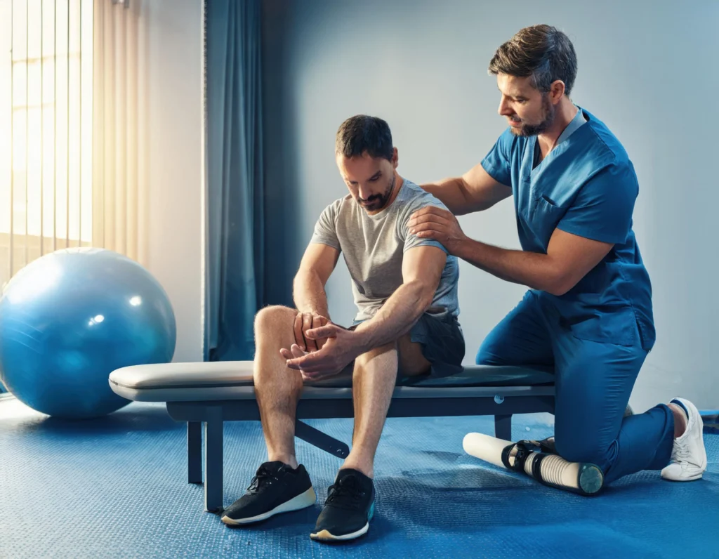 Physiotherapist providing physical therapy treatment in Melbourne clinic