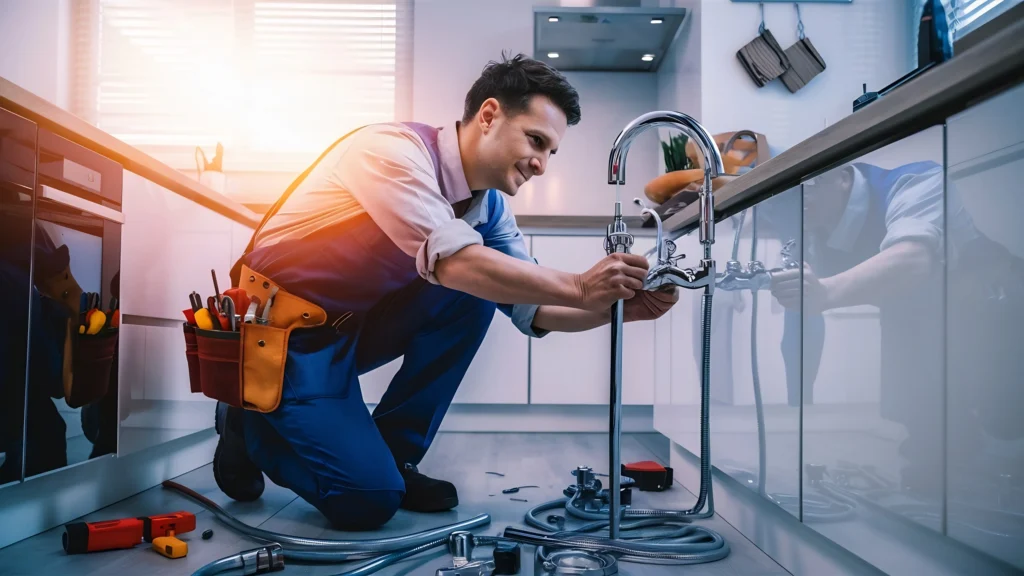 Professional plumber repairing pipes in Perth residential plumbing service