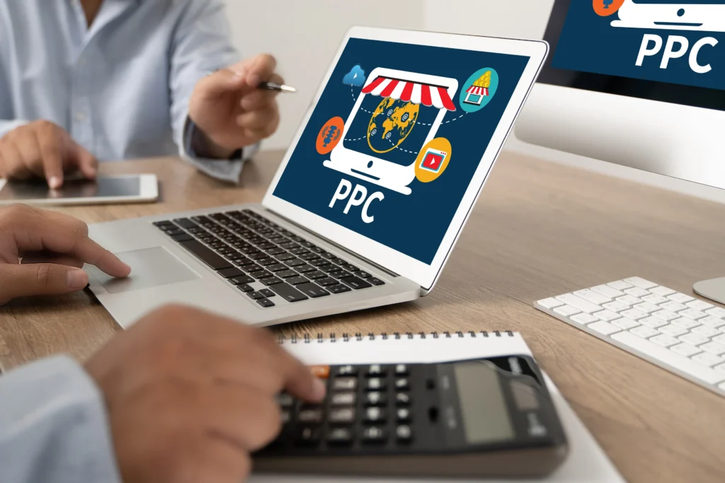 PPC Pay Per Click Concept Businessman Working Concept