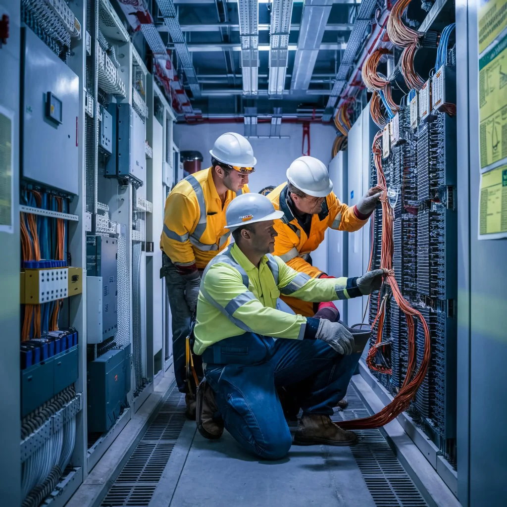 Licensed electrician working on electrical wiring in Adelaide residential property