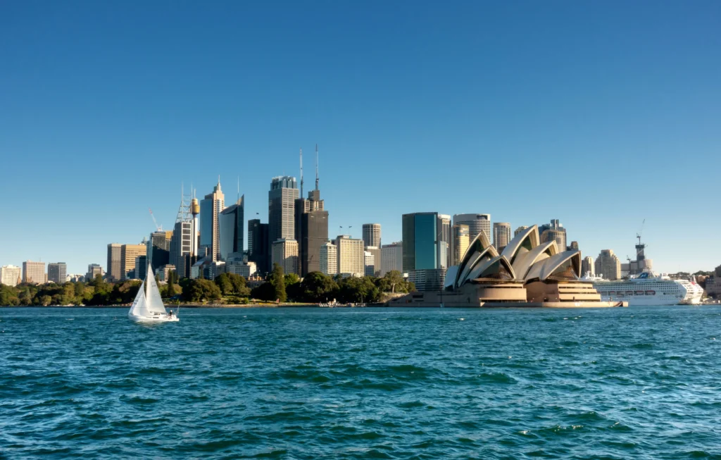 sydney cbd from ferry boat
