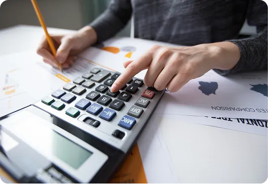 calculator is often used for quick financial calculations in office settings.