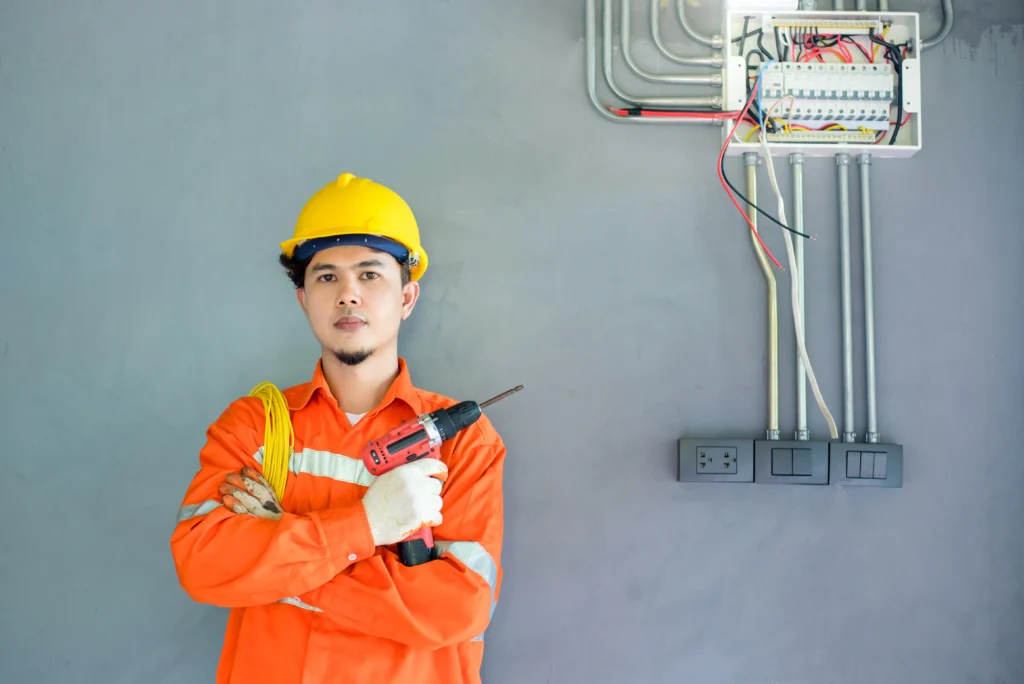 electrician in Sydney repairing electrical panel PPC advertising for electrical services