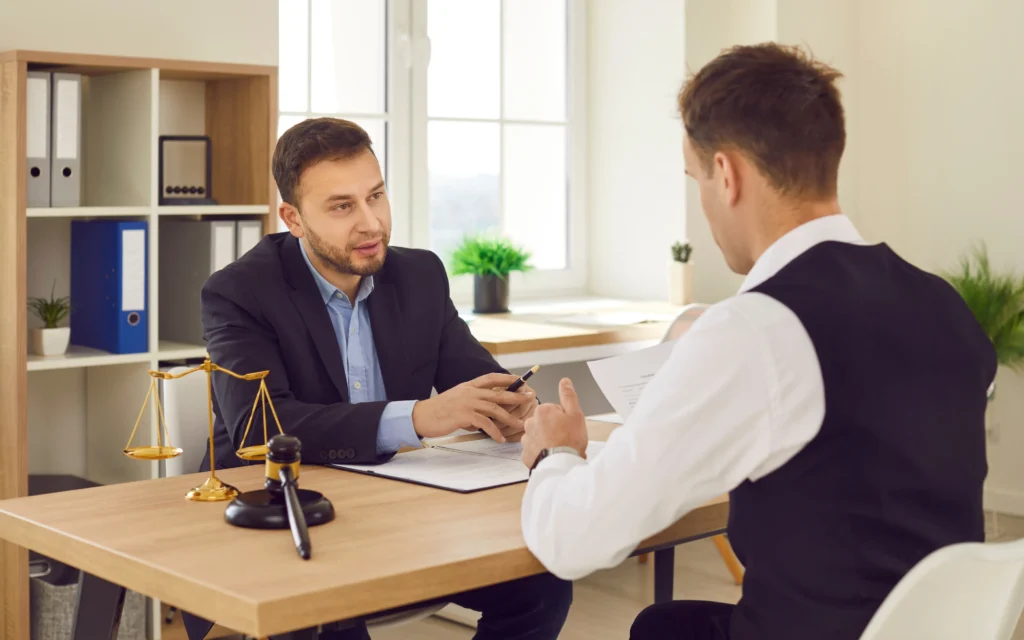 lawyer in Adelaide consulting client legal office digital marketing services