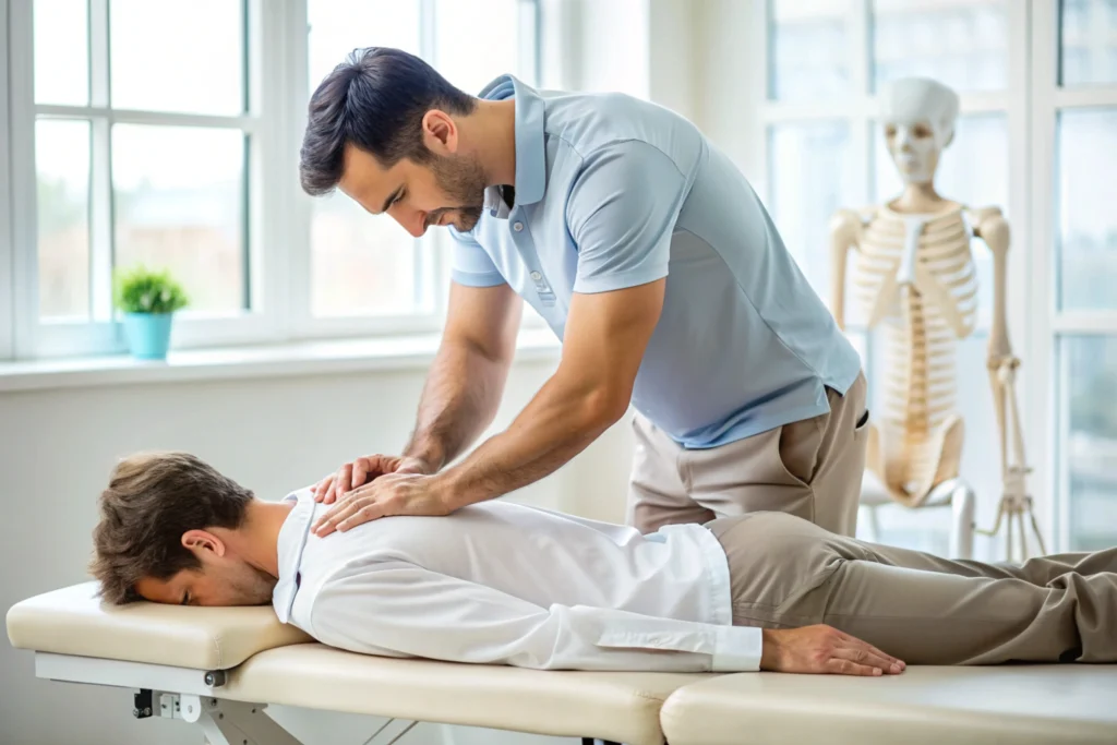 chiropractor in Melbourne treating patient spinal adjustment digital marketing services