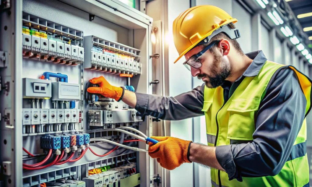 electrician in Perth working on electrical installation digital marketing services