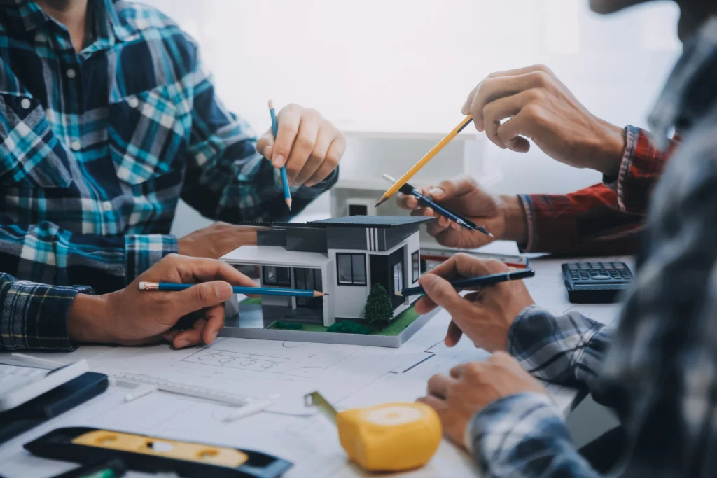 builder in Perth discussing construction plans PPC advertising for builders