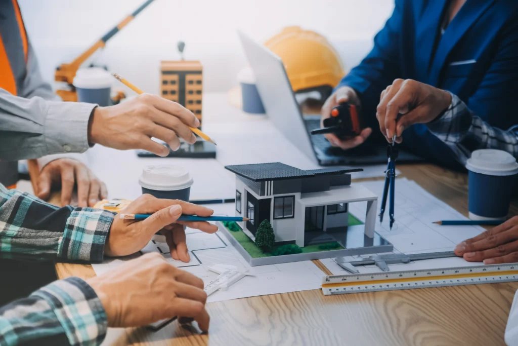 builder in Adelaide discussing construction plans PPC advertising for builders