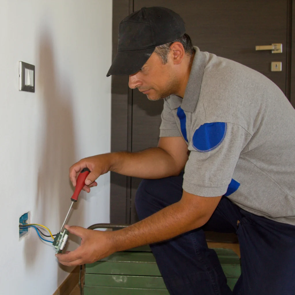 electrician in Sydney repairing electrical panel PPC advertising for electrical services