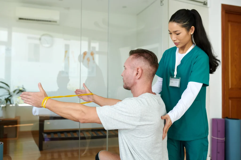 physiotherapist in Sydney treating patient PPC advertising for physiotherapy clinics