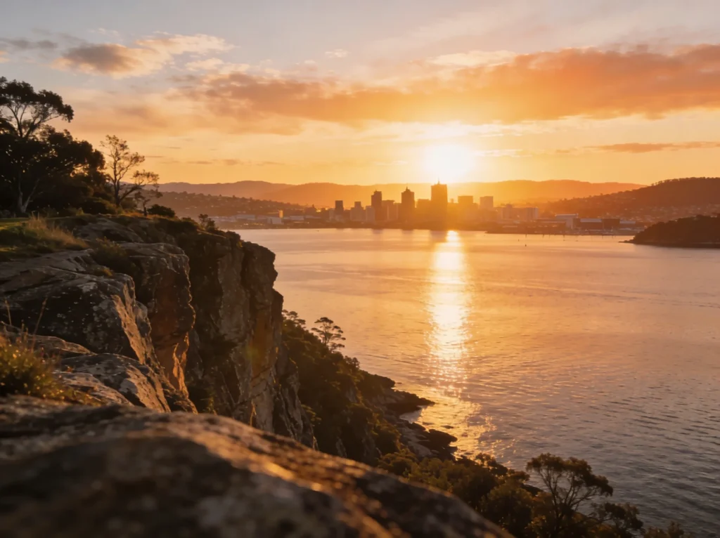 Hobart city skyline representing app development services for lawyers in Hobart