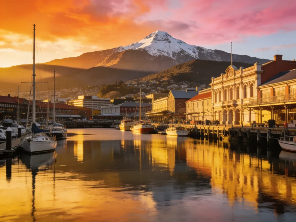 Hobart Tasmania skyline for plumbing branding and graphic design services