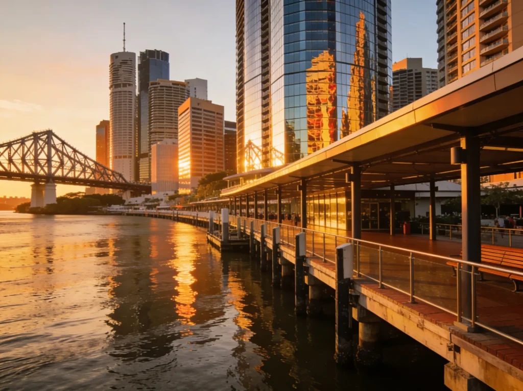 Brisbane city skyline for builder app development services