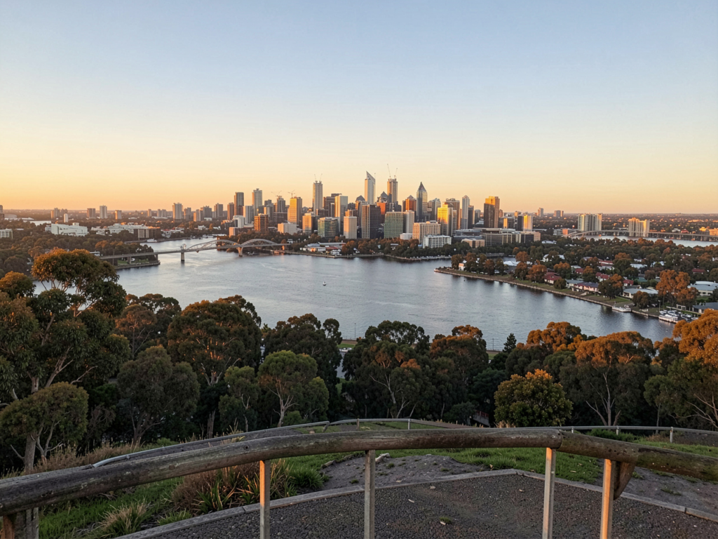 Perth city skyline for electrician branding and graphic design services