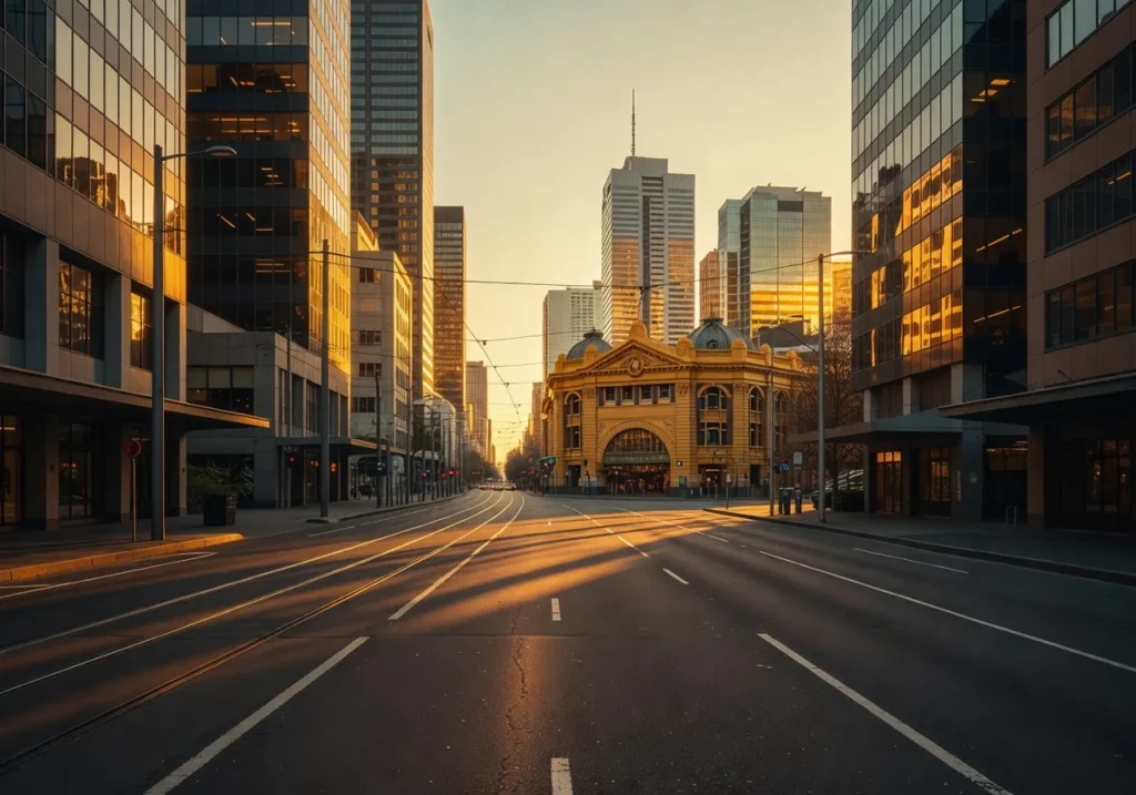 Melbourne city skyline for electrician PPC advertising services