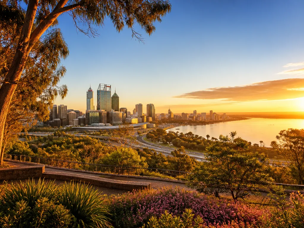 Perth city skyline for plumbing branding and graphic design services
