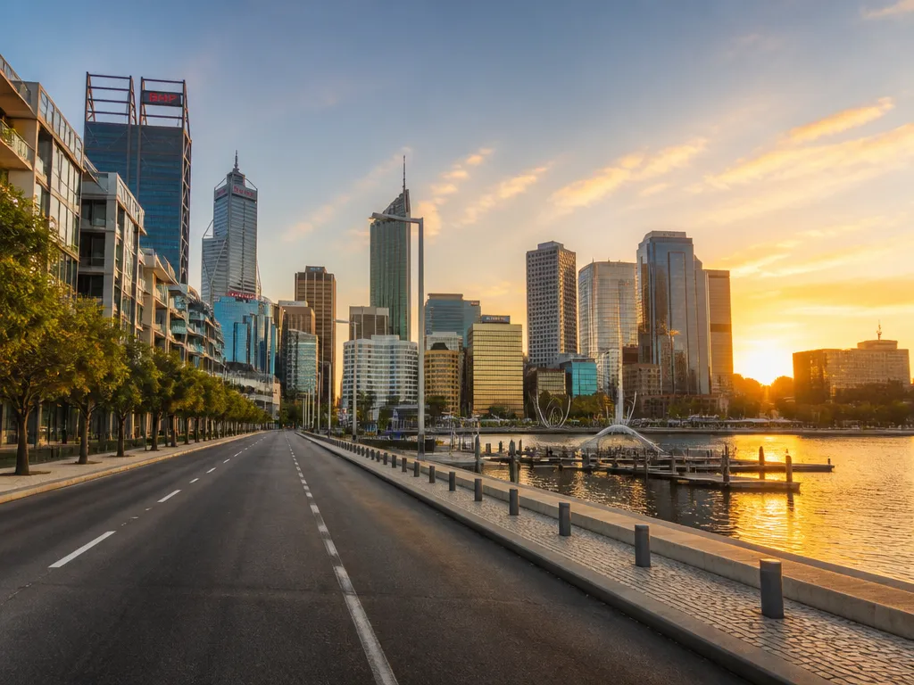 Perth city skyline for electrician PPC advertising services