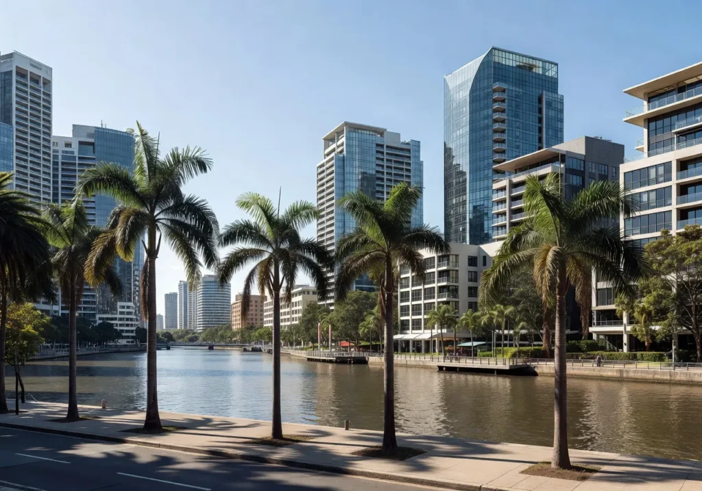 Brisbane city skyline for real estate PPC advertising services