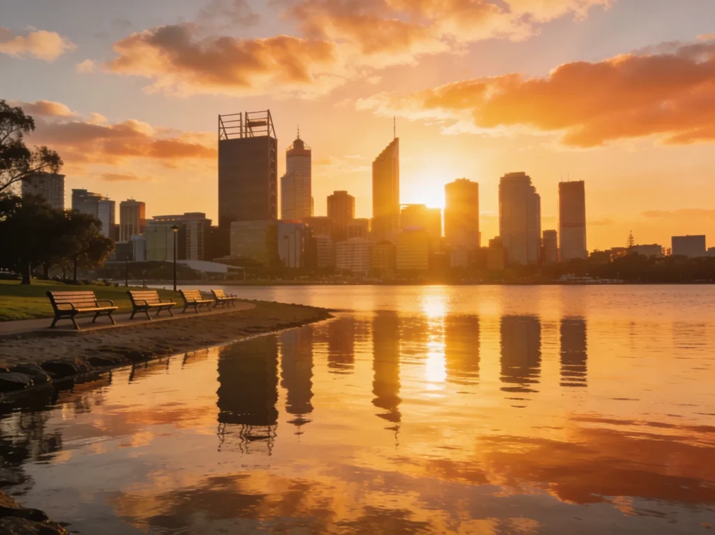 Perth city skyline representing app development services for restaurants in Perth
