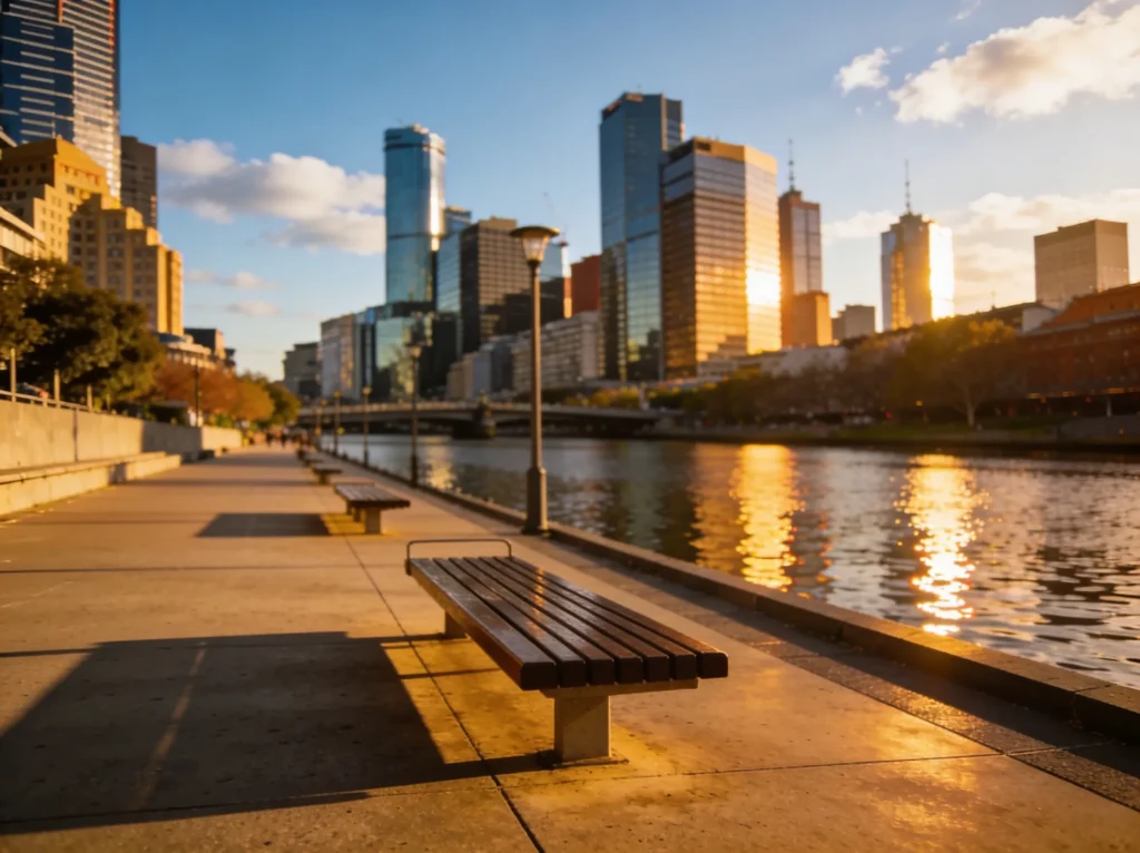 Melbourne city skyline for real estate branding and graphic design services