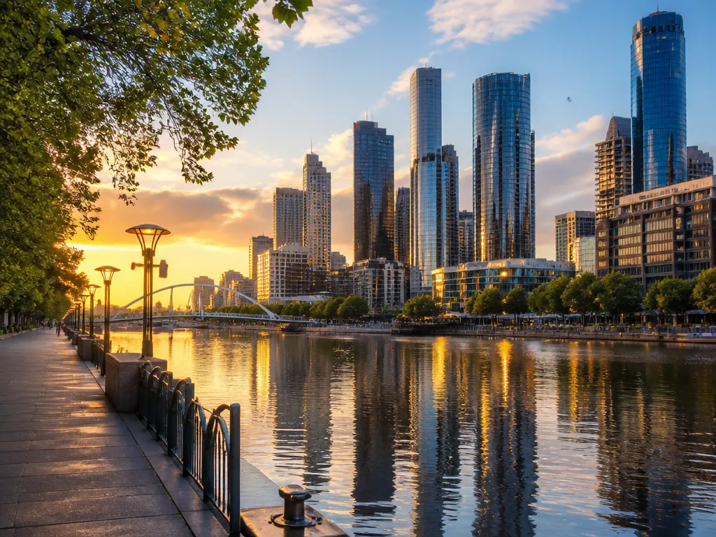 Melbourne city skyline for restaurant branding and graphic design services