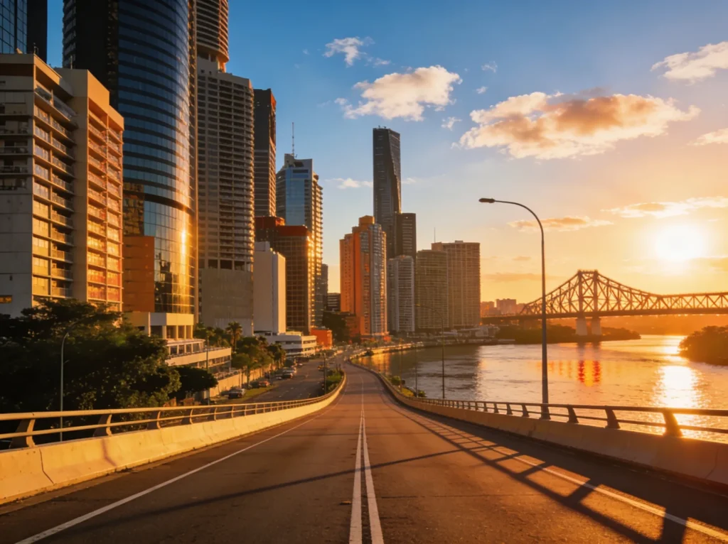 Brisbane Queensland skyline for plumbing digital marketing services
