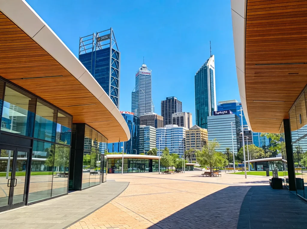 Perth city skyline representing app development services for dentists in Perth