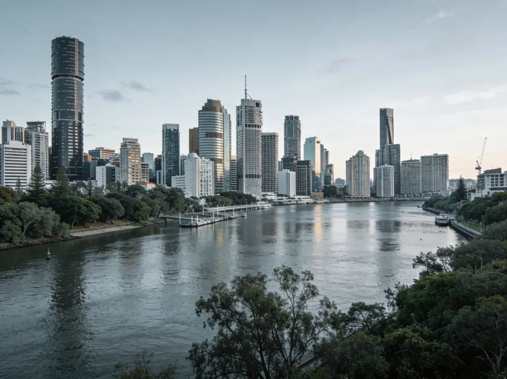 Brisbane skyline Australia representing builder website design services