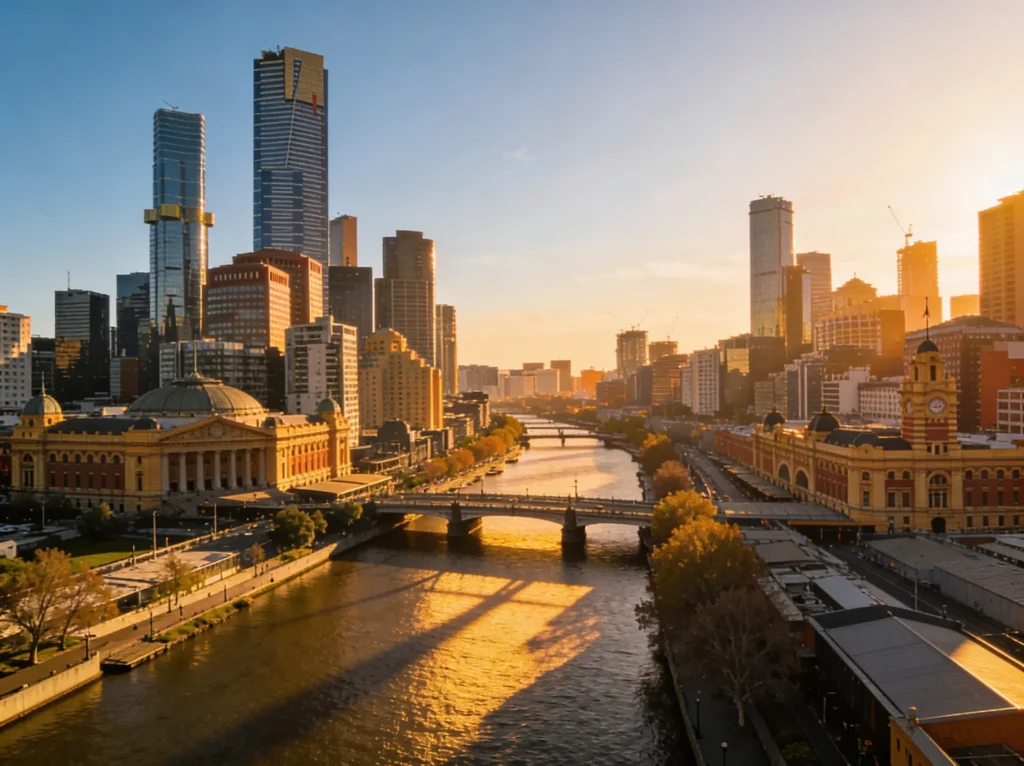 Melbourne skyline Australia representing chiropractor website design services