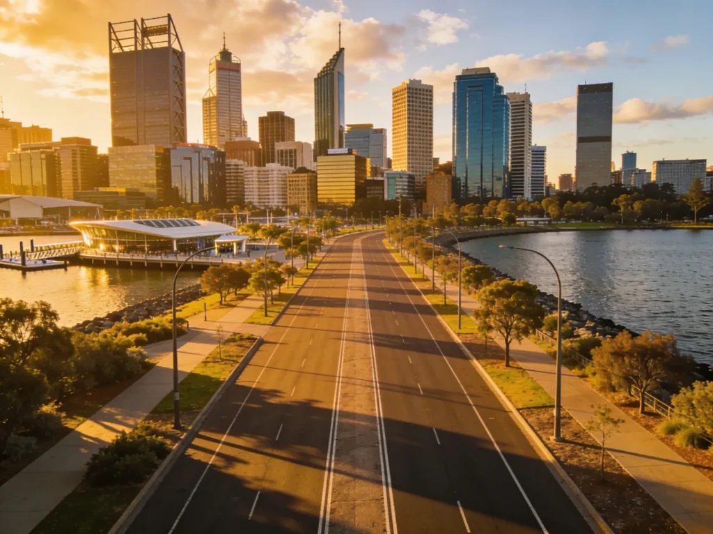 Perth Western Australia skyline for lawyer digital marketing services