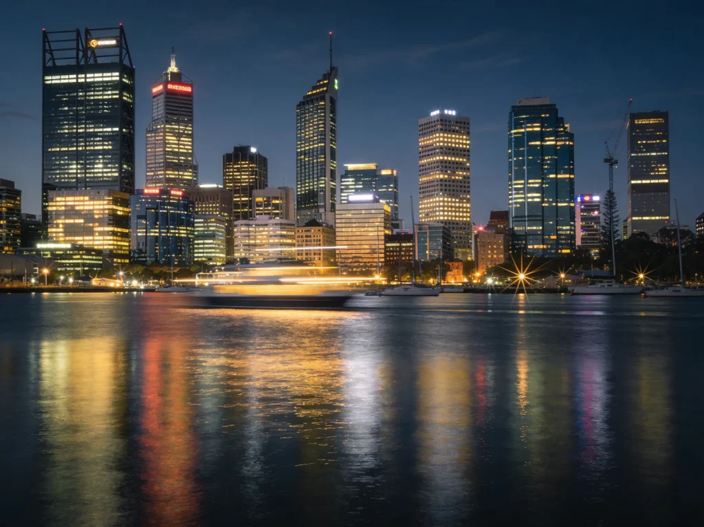 Perth skyline Australia representing restaurant website design services