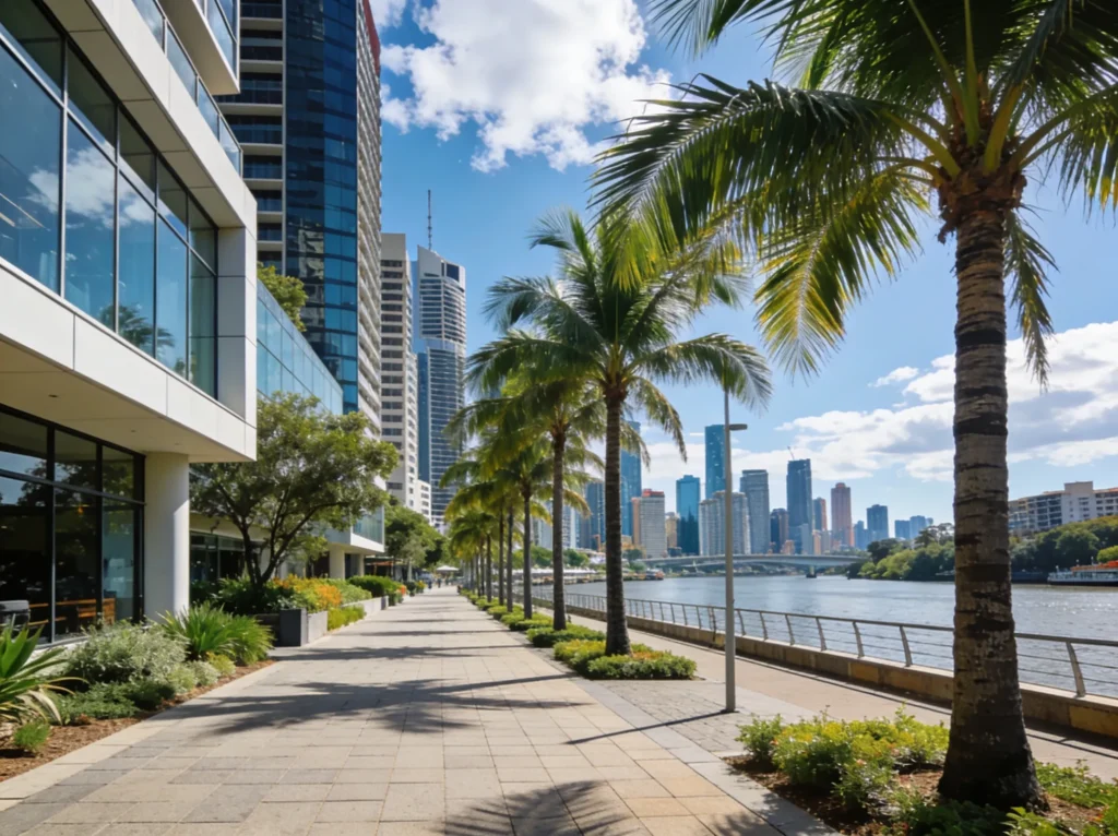 Brisbane city skyline for legal branding and graphic design services