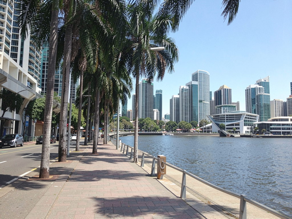 Brisbane city skyline for electrician branding and graphic design services