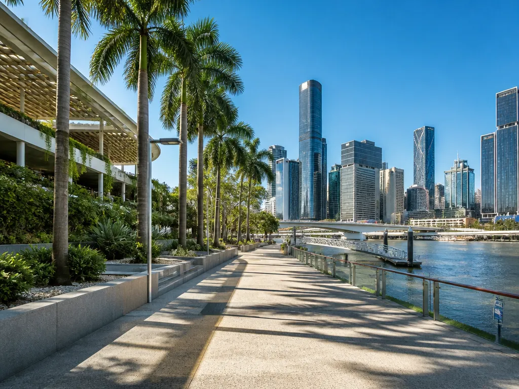 Brisbane city skyline for plumbing branding and graphic design services