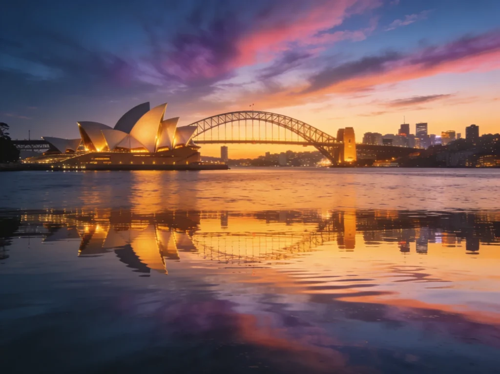 Sydney skyline Australia representing electrician website design services