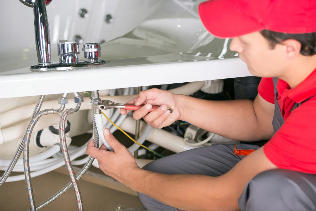 plumber in Melbourne repairing pipe PPC advertising for plumbing services