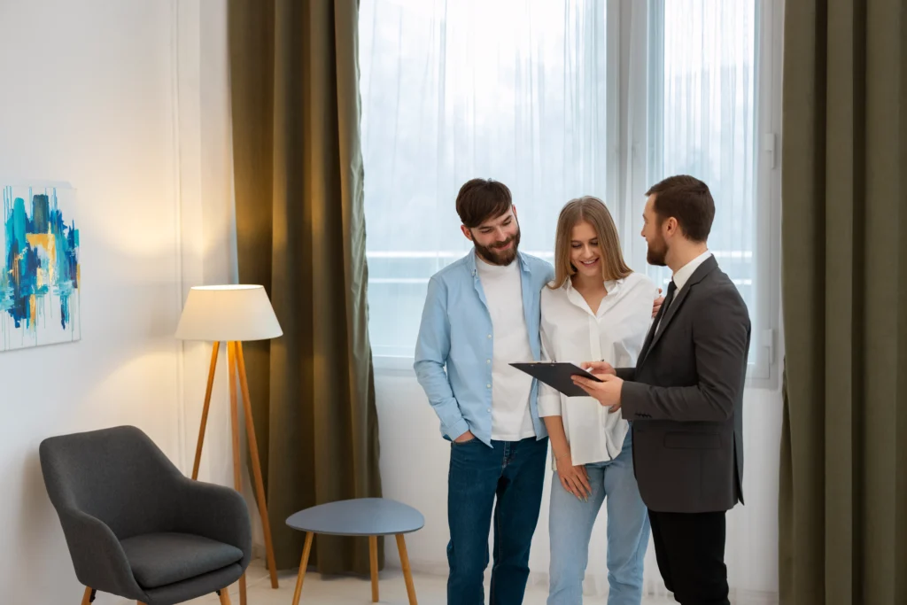 real estate agent in Melbourne with branded property brochure and business card graphic design for real estate agency