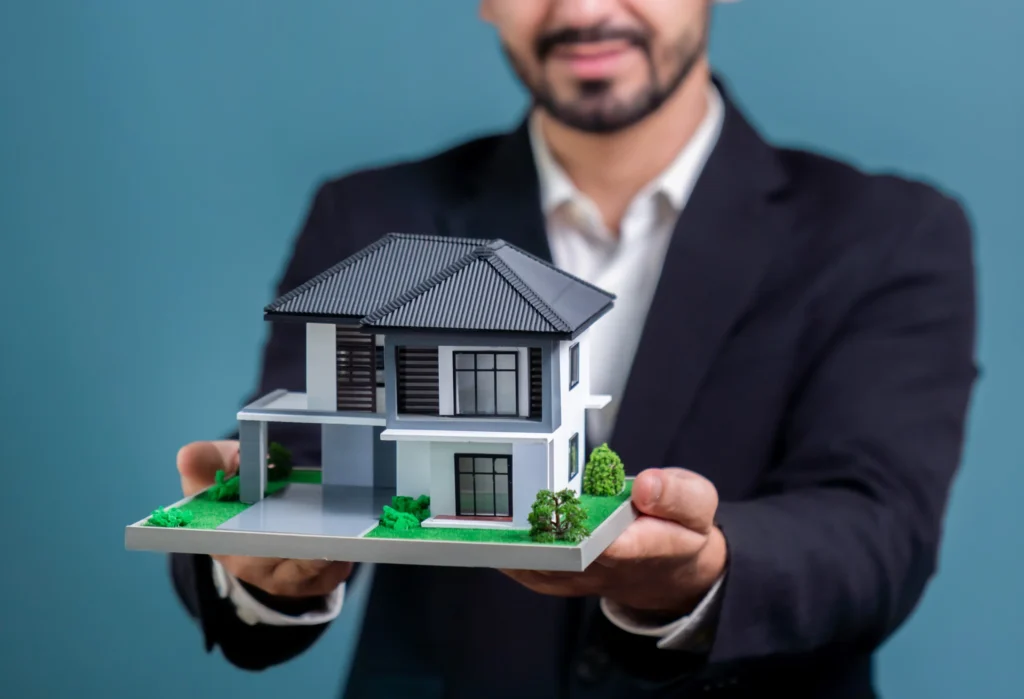 real estate agent in Adelaide with branded property brochure and business card graphic design for real estate agency